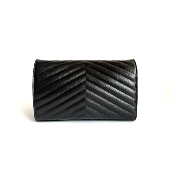 Saint Laurent Envelope Bag in Quilted Grain de Poudre Leather